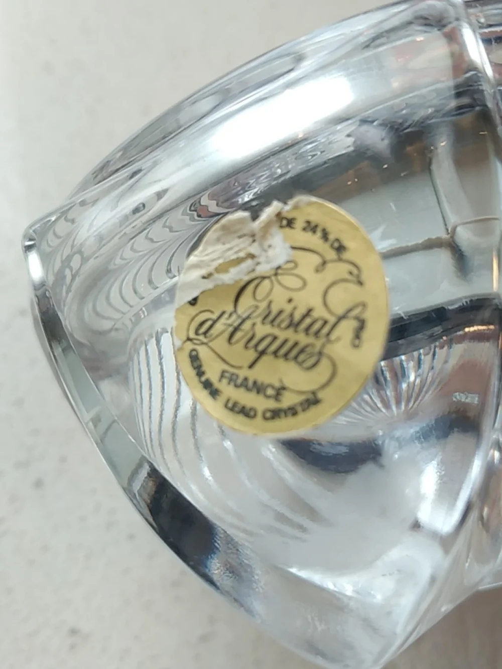 Cristal D'Arques France Classic Clear Crystal Table Clock - Silver Tone Accent
